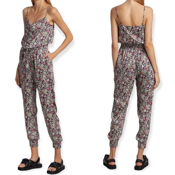 Cinq A Sept Finnley Party Floral Powder Blue Multi Jumpsuit - Picture 1 of 11